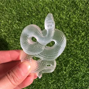 Natuurlijke Witte Seleniet Crystal Snake Reiki Gips Meubels Voor Decoratie