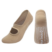 Longues chaussettes athlétiques de yoga Pilates personnalisées pour femmes en coton tricoté avec poignée de réflexologie antidérapante pour la saison d'automne Logo personnalisé