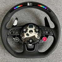 Volant en cuir pour Audi A4L A6L Q8 A3 A4 B9 A5 B8 A6 C7 A7 C8 S3 S4 RS3 RS5 R8, volant personnalisé en fibre de carbone avec LED