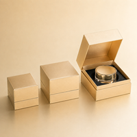 Boîte cadeau de luxe personnalisée pour pot de crème, avec emballage rigide en carton gris recyclable et doublure en mousse pour crème pour le visage et soins de la peau