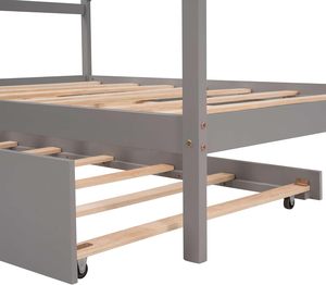 Moderno <span class=keywords><strong>letto</strong></span> in legno a due dimensioni con struttura in legno nascosta estraibile <span class=keywords><strong>letto</strong></span> <span class=keywords><strong>Montessori</strong></span> casa <span class=keywords><strong>letto</strong></span> bambino - Product Image 4