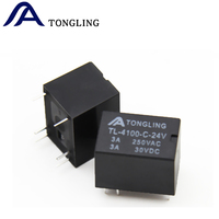 Modul Relay Sinyal TONGLING Mini 4100 24V DC 6 Pin 0.2W 360VA/90W Papan Relay untuk PCB