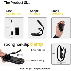 Gran oferta, alimentada por batería Mini lectura de libros, lámpara de mesa de luz nocturna USB, protección ocular, táctil, 3 modos, lámpara de escritorio con Clip ajustable - Product Image 2