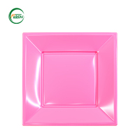 Assiettes en plastique PS jetables multicolores personnalisables pour mariage, fête, restaurant, assiettes en plastique pour aliments