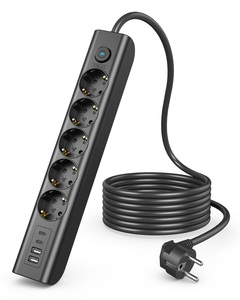 Đức cắm <span class=keywords><strong>Power</strong></span> Strip: 4 AC, 3 USB, mở rộng dây & bảo vệ tăng - Product Image 1