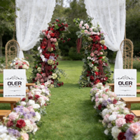 Arche murale OLER pour fleurs de mariage, roses rouges et roses, support floral pour scène d'événement, toile de fond décorative de mariage