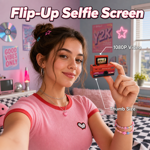 Mini Cámara Digital con Pantalla Abatible 1080P, Cámara de Bolsillo Retro Y2K con Pantalla de 0.96 Pulgadas, Grabadora de Video y Selfies - Product Image 5