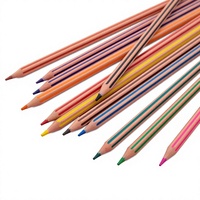 Crayons de couleur en plastique sans bois, 12 couleurs, crayons de coloriage pastel rayés, kit de papeterie pour étudiants, Lapis De Cor