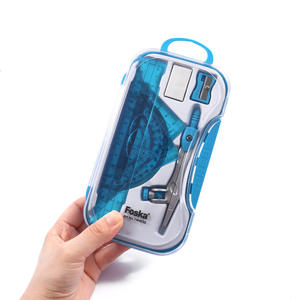 Foska Suministros de regreso a la escuela Geometría Brújula Transportador Regla Lápiz Artículos de papelería 8 piezas Juego matemático para estudiantes - Product Image 3