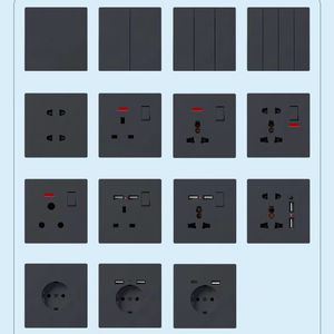 אולטרה-דק מוברש לוח חשמל 2025 שקע מתג אוk/bs שקע עם סגנון רטרו מקשים גדול עבור מקסימום. 220v - Product Image 1