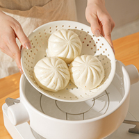 Hittebestendige, voedselveilige, BPA-vrije PP geperforeerde dumpling/bun/dim sum magnetronbestendige, herbruikbare plastic stoomtray