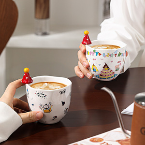 Taza de Leche de Cerámica Personalizada con Dibujos Animados, para Uso Doméstico, <span class=keywords><strong>Desayuno</strong></span>, Café y Jugo, Reutilizable, Apta para Microondas y Lavavajillas, Regalos - Product Image 2