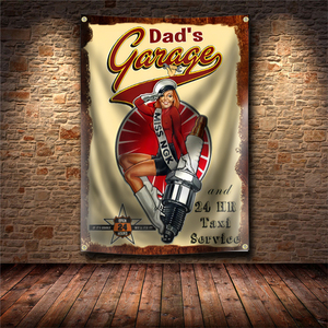 Mon garage, mes règles, sexy lady, bannière rétro, drapeau, affiche, décoration murale, publicité, 3x5 pieds, enseigne vintage, man cave, pub, club - Product Image 5