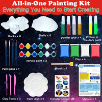 Fournitures artistiques, jouets, kits de peinture pour enfants, kit de peinture sur roche qui brille dans le noir, kit de peinture sur roche pour enfants de 6 à 12 ans, pour garçons et filles