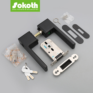 Moderner Privatsphäre-Türgriff mit Schließzylinder Verdeckter Schlüssel Zinklegierung Innentürknauf für Schlafzimmer Apartment Hotel - Product Image 5