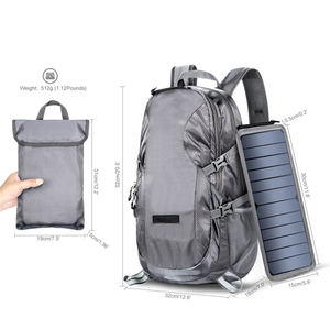 Mochila Plegable Impermeable Personalizada para Senderismo y Escalada con Panel Solar y Compartimento para Laptop - Product Image 6