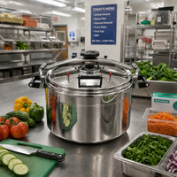 Casserole à pression en aluminium de haute qualité 15L 19L 26L avec poignée courte, ustensile de cuisine en aluminium pour cuisinière à gaz et à induction, pour usage domestique