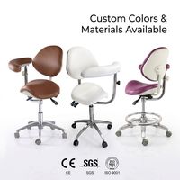 Tabouret de Selle Médical Moderne à Hauteur et Dossier Réglables, Rotatif et Mobile pour Hôpital