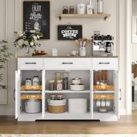 Buffet de salon multifonctionnel moderne en bois Sunrise avec tiroirs