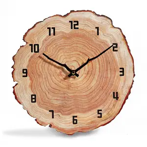 Soggiorno orologio da parete in legno stile orologio da parete 12 pollici anello albero orologio da parete decorazione per la casa