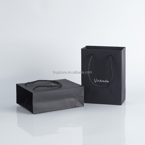 Wholesale Black Eco-Friendly <b>Paper</b> Bags Customized Reusable Packaging Gift Luxury Jewelry Clothing Shopping Bag with Handle - Product Image 2