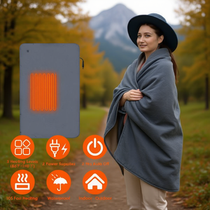 Couverture chauffante électrique 53,5x37,8 pouces, châle pour tout le corps, 3 niveaux de chauffage, imperméable, intérieur/extérieur, lavable en machine - Product Image 2