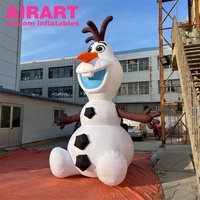 Mascotte gonflable de bonhomme de neige de décoration d'activité de taille sur mesure, ballon gonflable de poupée de bonhomme de neige de dessin animé