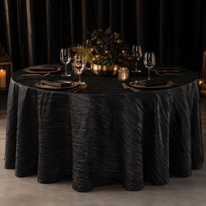 Wholesale Crinkle Taffeta <b>Tablecloth</b> Custom Size Polyester for Hotel Resort and Hospitality Project Orders - Product Image 1