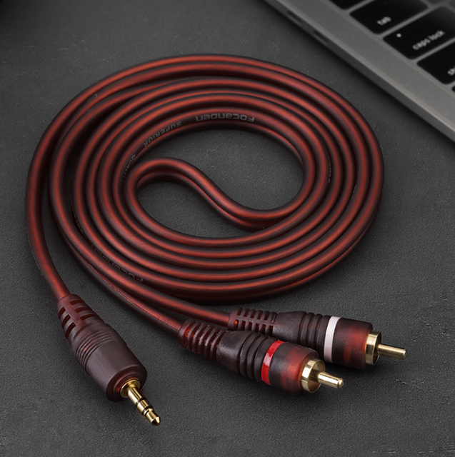 3.5mm to Dual RCA Audio Cable to 2RCA Stereo Y Splitter Cord with Gold Plated Connectors & Shielded Wire for Amplifier Speaker
