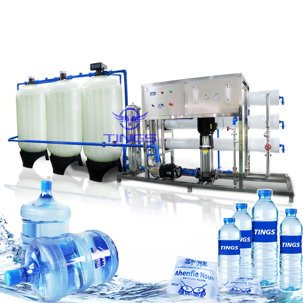 पानी छानने का काम प्रणाली के लिए औद्योगिक आरओ संयंत्र 4000 lph रिवर्स असमस जल शोधक