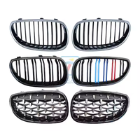 Pour BMW E60 5 530i 550i 2006 2006 2010 Grille de calandre avant en aluminium noir diamant chromé Série M5