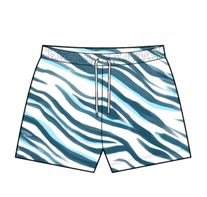 Shorts personnalisés à rayures animalières pour garçons, deux poches, cordon de serrage <span class=keywords><strong>blanc</strong></span>, en tissu maillé fermé ou ouvert, collection boutique - Product Image 2