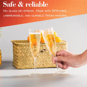 现代一次性优雅香槟酒杯硬塑料PS OEM派对和婚礼酒笛 - Product Image 2