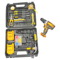Ensemble d'outils de perceuse électrique sans fil à batterie au lithium Kit de perceuse à percussion multifonction pour usage domestique et professionnel
