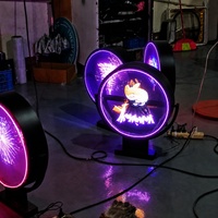 Boîte à lumière numérique holographique 3D double face, boîte d'affichage LED intérieure/extérieure, ventilateur holographique dynamique avec couvercle pour café
