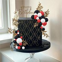 Décorations de gâteaux en mousse noires, rouges et blanches, mini-ballons pour cupcakes, pics décoratifs pour gâteaux, pour la décoration de fêtes d'anniversaire et de mariages