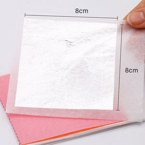 चांदी का पत्ता शीट के लिए हस्तांतरण प्रकार 100% चांदी कागज केक चॉकलेट मिठाई सजावट शुद्ध 8x8cm 25 चादरें/पैक लोक कला धातु - Product Image 3