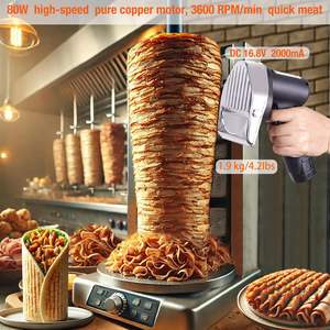 Nueva Cortadora Eléctrica de Doner <span class=keywords><strong>Kebab</strong></span> de 80W con Batería de Litio Inalámbrica, Cuchillo Semiautomático para <span class=keywords><strong>Kebab</strong></span> y Shawarma con Grosor Ajustable de 0-8mm - Product Image 6