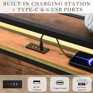 Cadre de lit avec rangement relevable Db Queen Size avec éclairage LED, lit plateforme en bois doux - Product Image 6