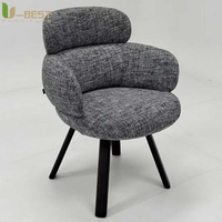 Fauteuil de salle à manger de luxe rembourré U-best, fauteuil design pour hôtel, mariage, restaurant, salon nordique, café
