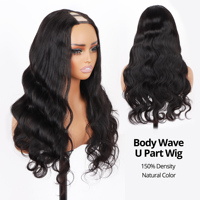 AHVAST Perruque brésilienne naturelle en cheveux humains, demi-perruque en U pour femme noire, perruques Remy sans colle à prix abordable