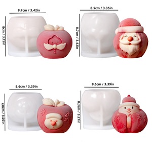 Apple Santa Claus Silicone <b>Molds</b> For <b>Candle</b> Baking Cake DIY Christmas <b>Mold</b> Set - Product Image 4