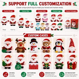 Peluche Personalizado de Santa Claus, Muñeco de Peluche Navideño al por Mayor, Regalo de Peluche Suave con Empaque con Logotipo Personalizado - Product Image 4