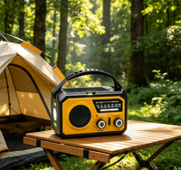 Radio Meteorológica Portátil Recargable con Manivela AM/FM/WB de 16000 mAh, Venta Directa de Fábrica, con Funciones de Radio por Internet 5.3, USB y Energía Solar