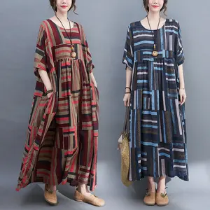 Китайский производитель, женское льняное платье, льняное платье макси, женское льняное платье