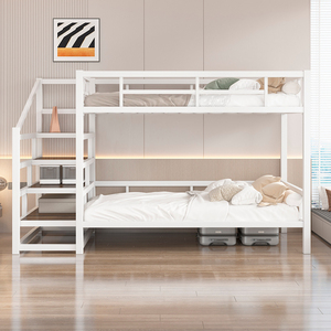 Giường tầng hiện đại, giường đơn tầng trên tầng dưới có bàn học, tiết kiệm không gian, kiểu duplex, có thang lên xuống, khung kim loại, 2.0m, dùng cho phòng khách - Product Image 2