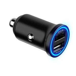อะแดปเตอร์ในรถยนต์ 5V 2.4A ช่องเสียบ USB คู่ สำหรับ iPhone และ Samsung กำลังไฟ 24W ชาร์จเร็ว QC3.0 - Product Image 1