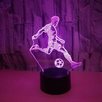 Lampe LED 3D en acrylique personnalisable avec 7 couleurs changeantes, illusion d'optique, motif club de football, pour la maison