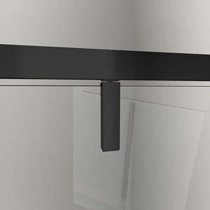 Douche avec paroi latérale fixe et porte à rotation avec broches asymétriques 8 MM noir mat 120 (118-120) FIXED x DOOR 75 (72-75) - Product Image 5