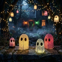 Autocollant miroir mosaïque fantôme disco pour Halloween, décoration de fête à domicile ou sur bureau